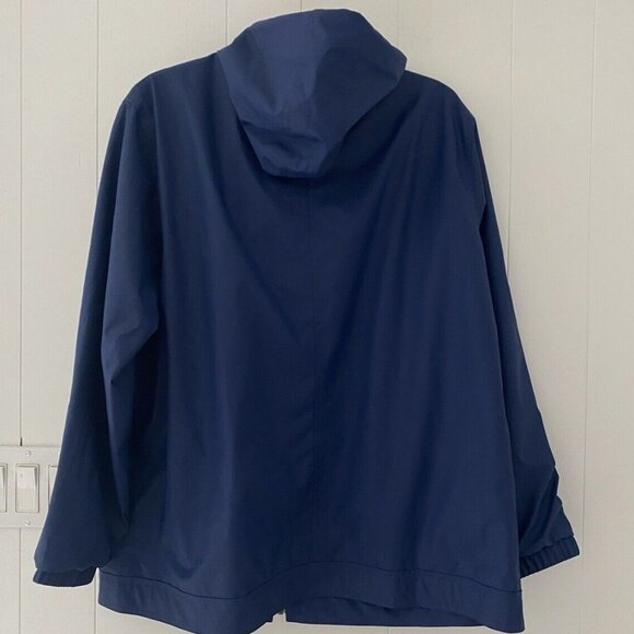 Weatherproof Vintage Women's Hooded Rain Slicker Jacket Blue Size XL - Picture 3 of 6